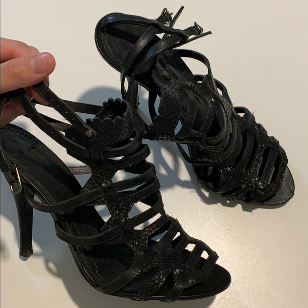 Givenchy snakeskin cut out heels size 38